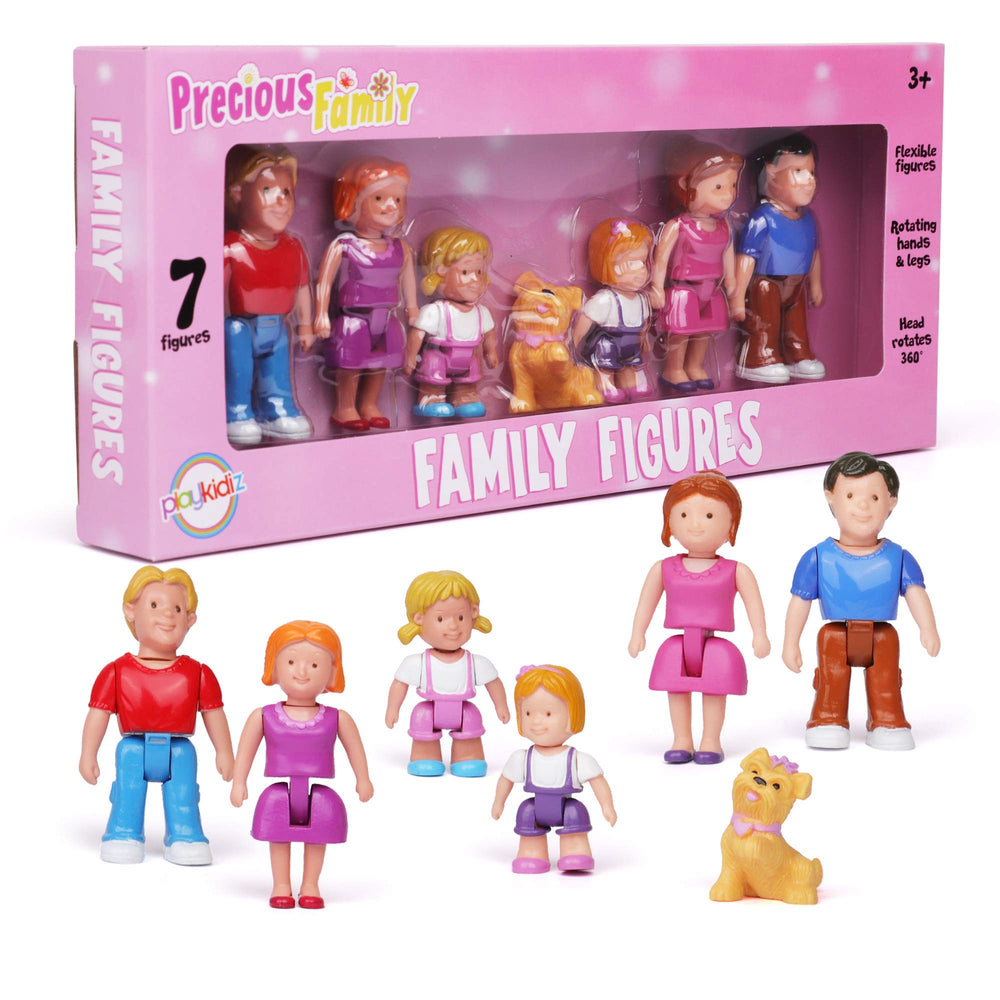 Playkidz family figures: parents ready for dollhouse pretend play.