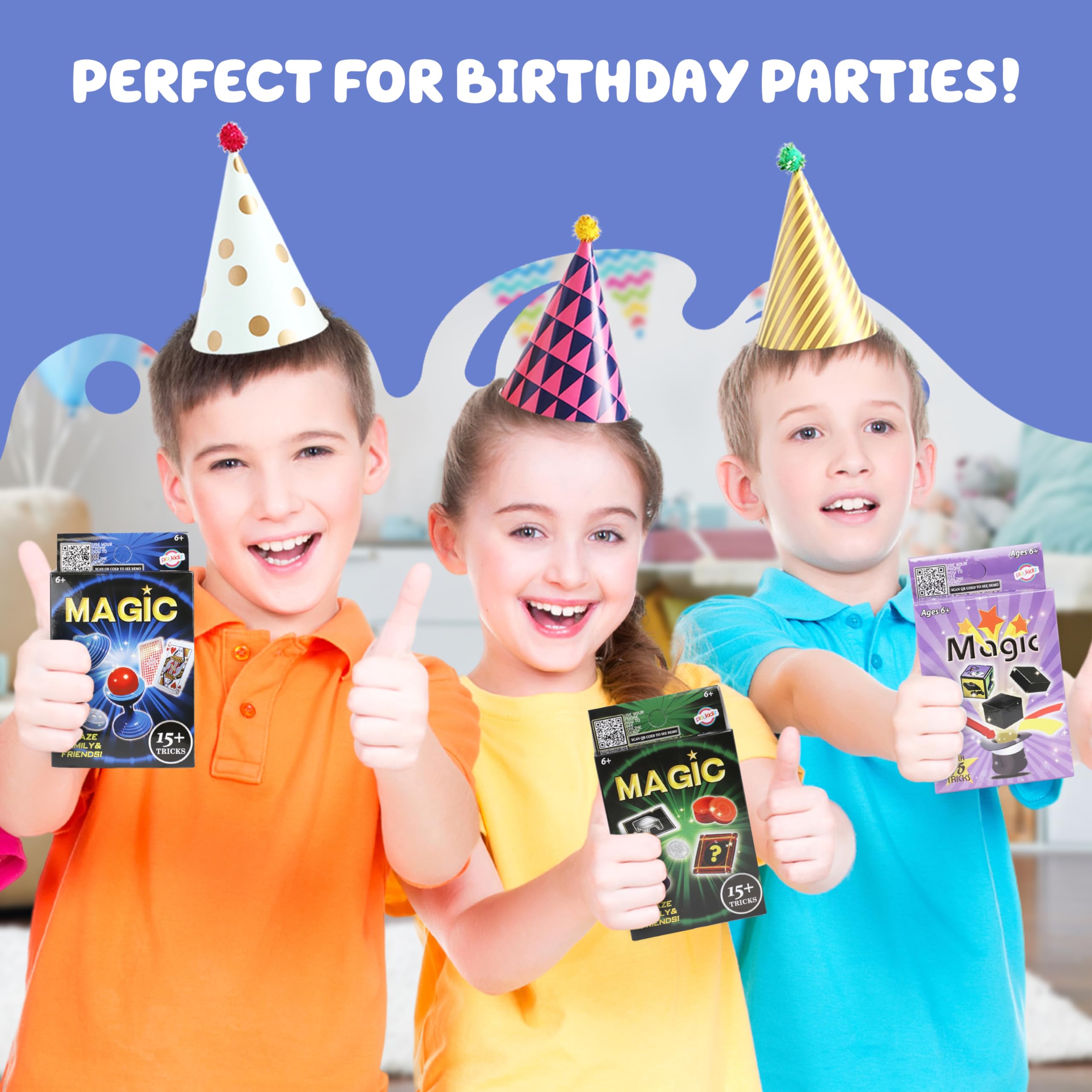 Playkidz party favors magic kit—portable box for celebrations.
