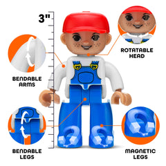 Playmags large figures diverse team for inclusive storytelling.