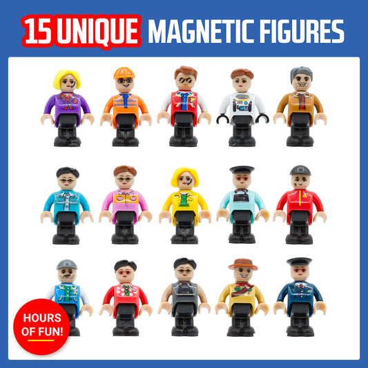 Playmags magnetic figures offer characters for storytelling and role-play with magnetic tiles.