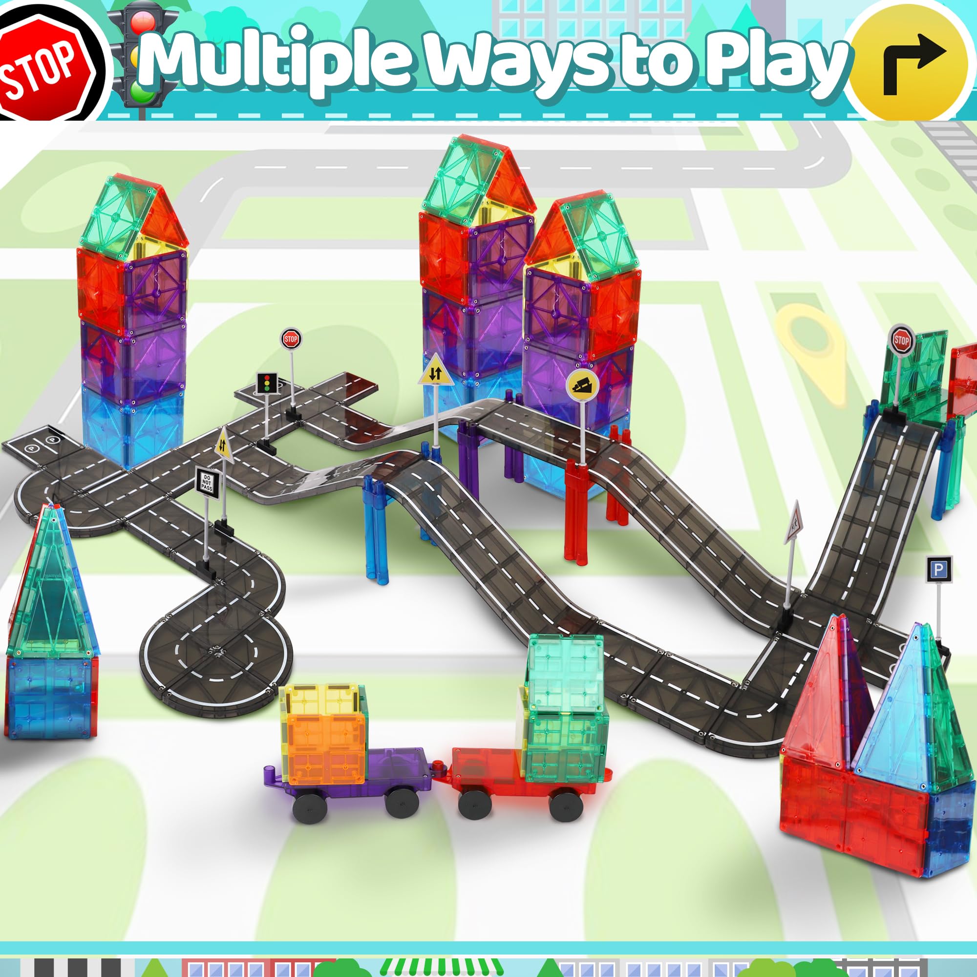 Playmags Magnets keep structures secure during active play.