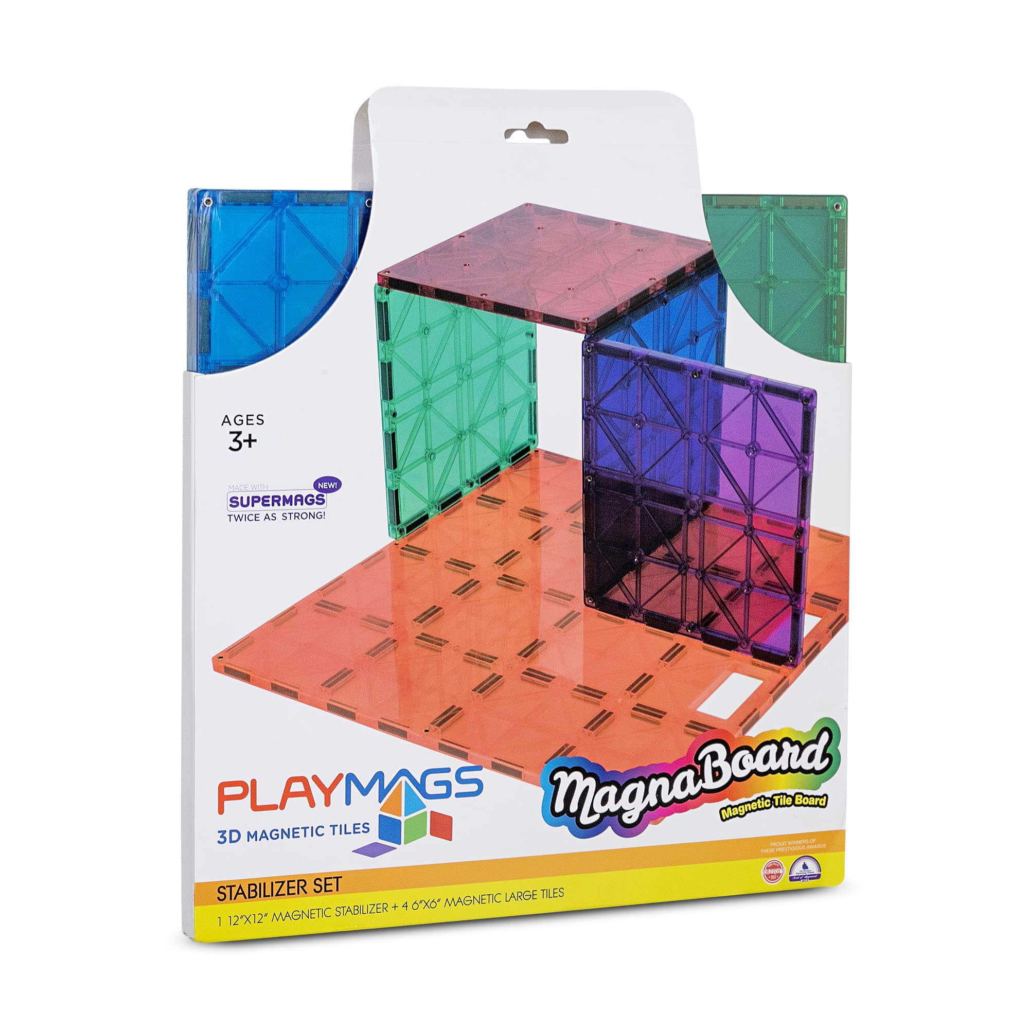 Playmags stabilizer set adds sturdy starting point for structures.
