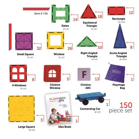 Playmags strong magnets and durable tiles ensure stable tall 3D builds