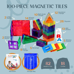 Playmags colorful translucent tiles inspire exploration and color recognition.