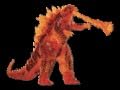 Burning Godzilla detailed spines and fiery accents for collector displays.