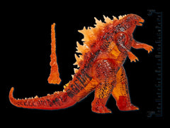 Burning Godzilla heat ray pulse highlight for dramatic battle scenes.