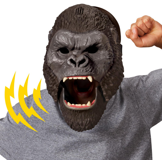 Godzilla x Kong Interactive Mask battle-cry close-up captures roaring expression and dynamic mouth movement for performance.