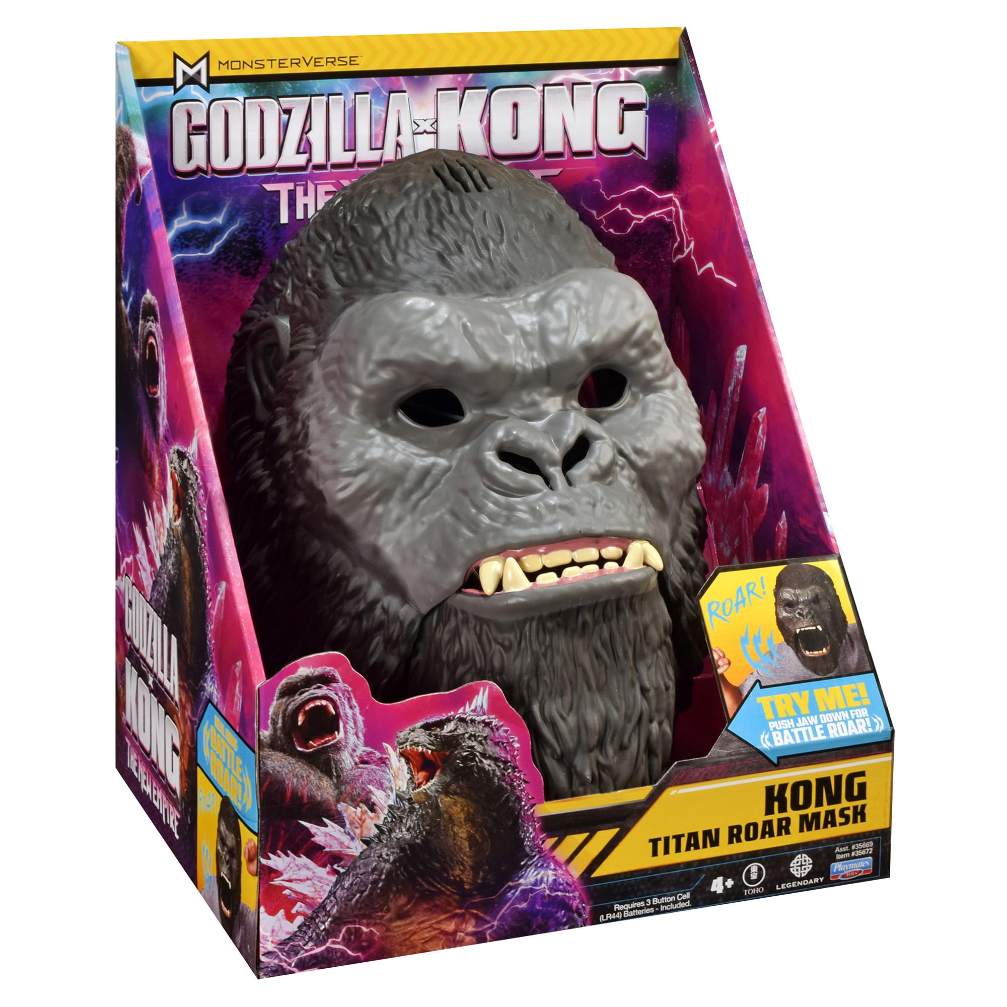Godzilla x Kong Interactive Mask adjustable chin strap ensures snug wear during play and cosplay.