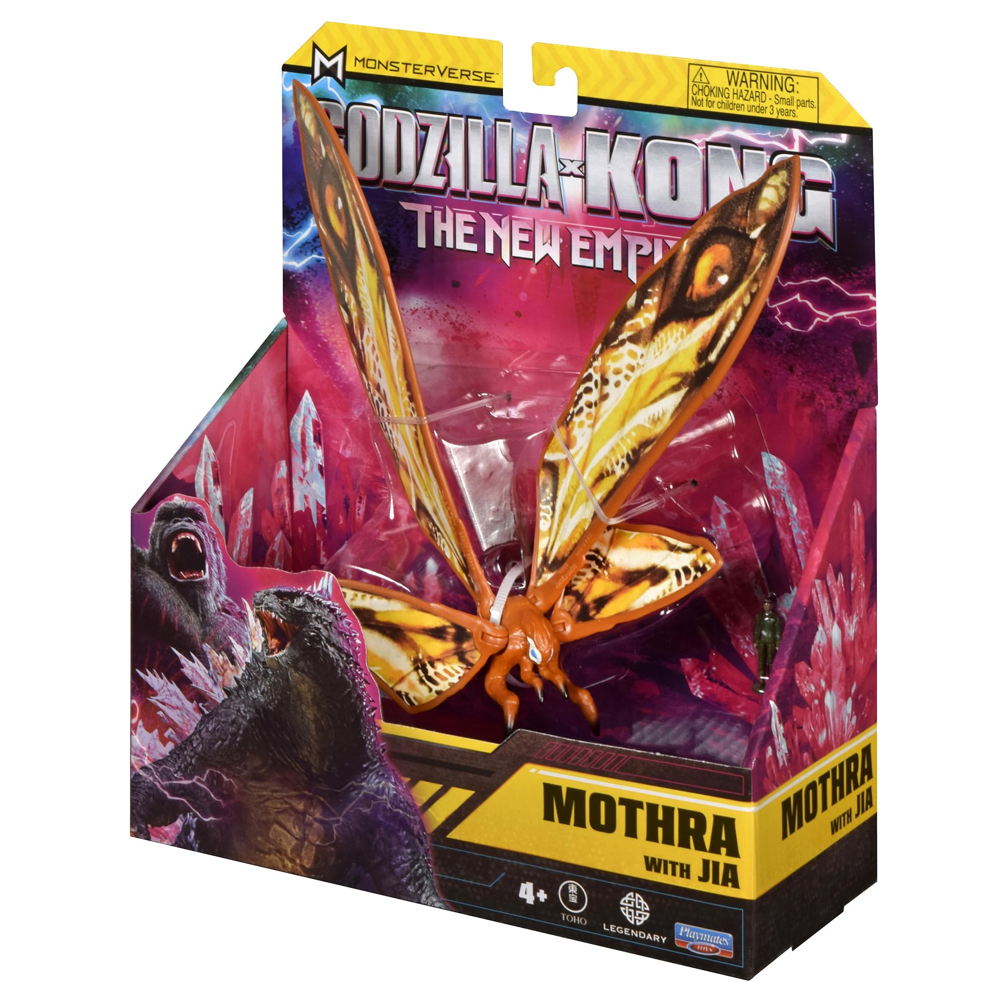 PlayMates Mothra with Jia 6 inch figure packaging card showcases collectible appeal