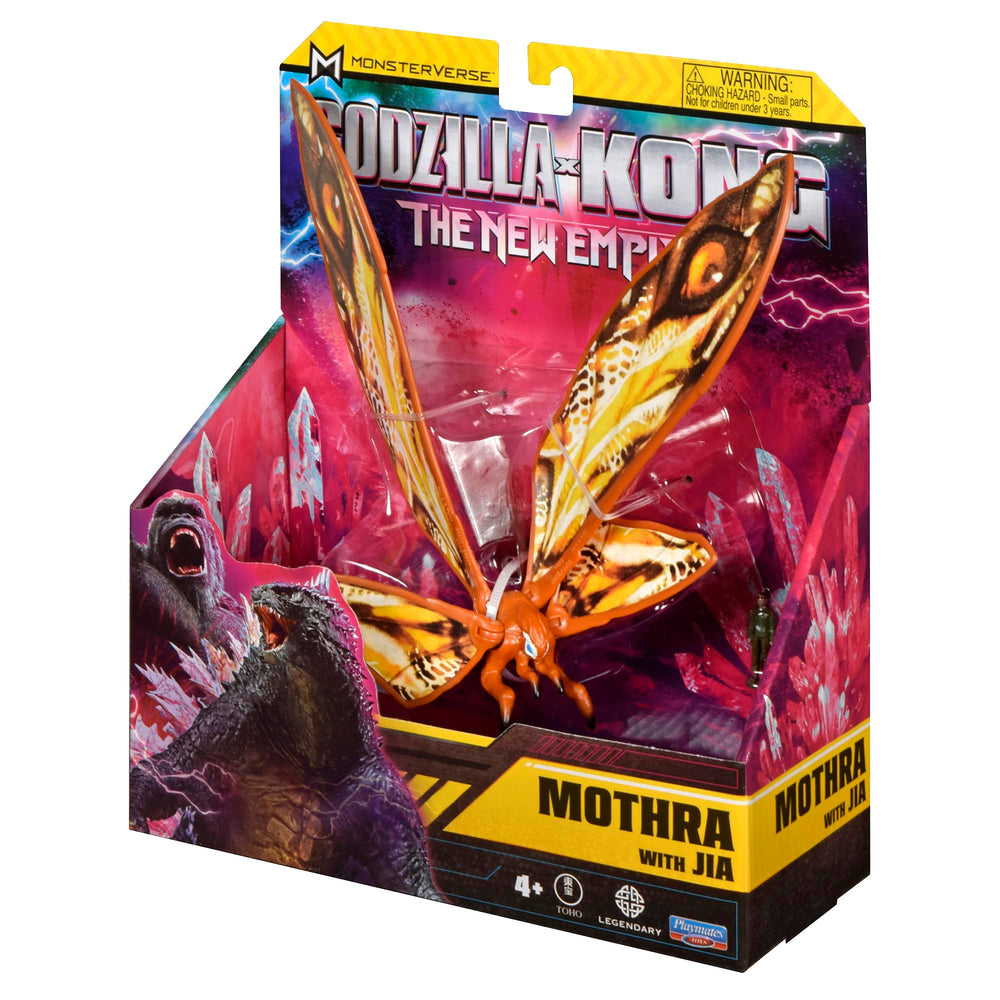 PlayMates Mothra with Jia 6 inch figure packaging card showcases collectible appeal