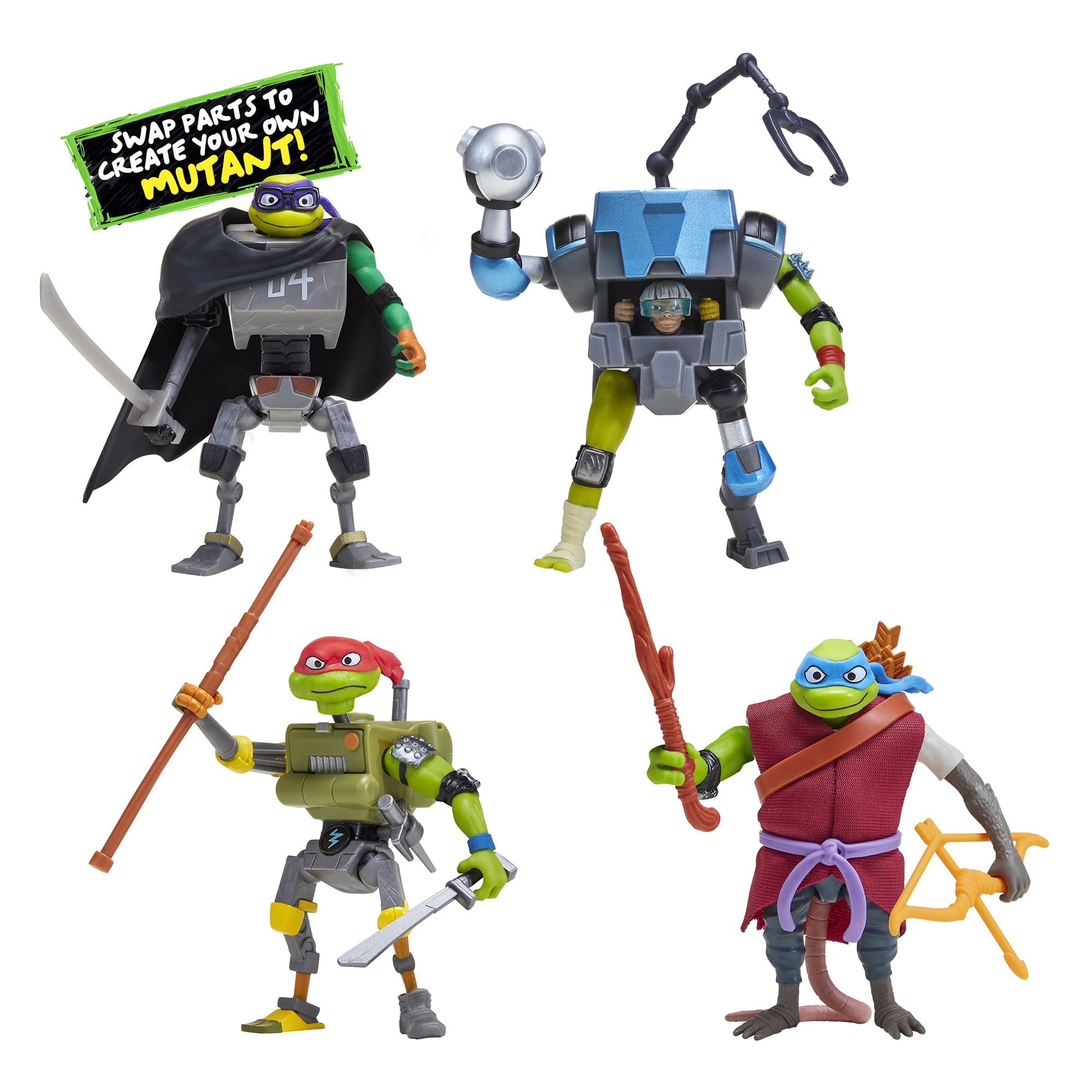 PlayMates TMNT Splinter in Mech detail for authentic display.