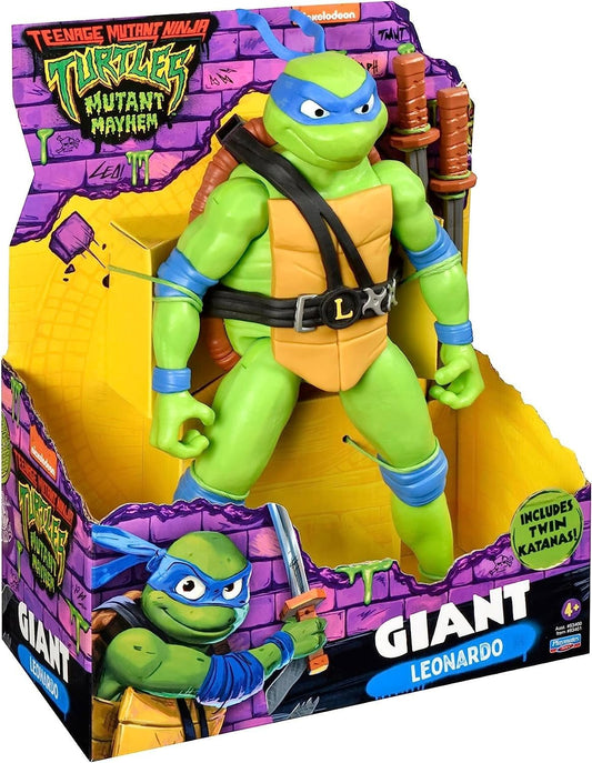 Playmates Toys TMNT Mutant Mayhem Leonardo 12-inch front view for display and collection.