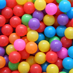 Close-up of PlayMaty balls showing 2.2-inch diameter for easy toddler grip.