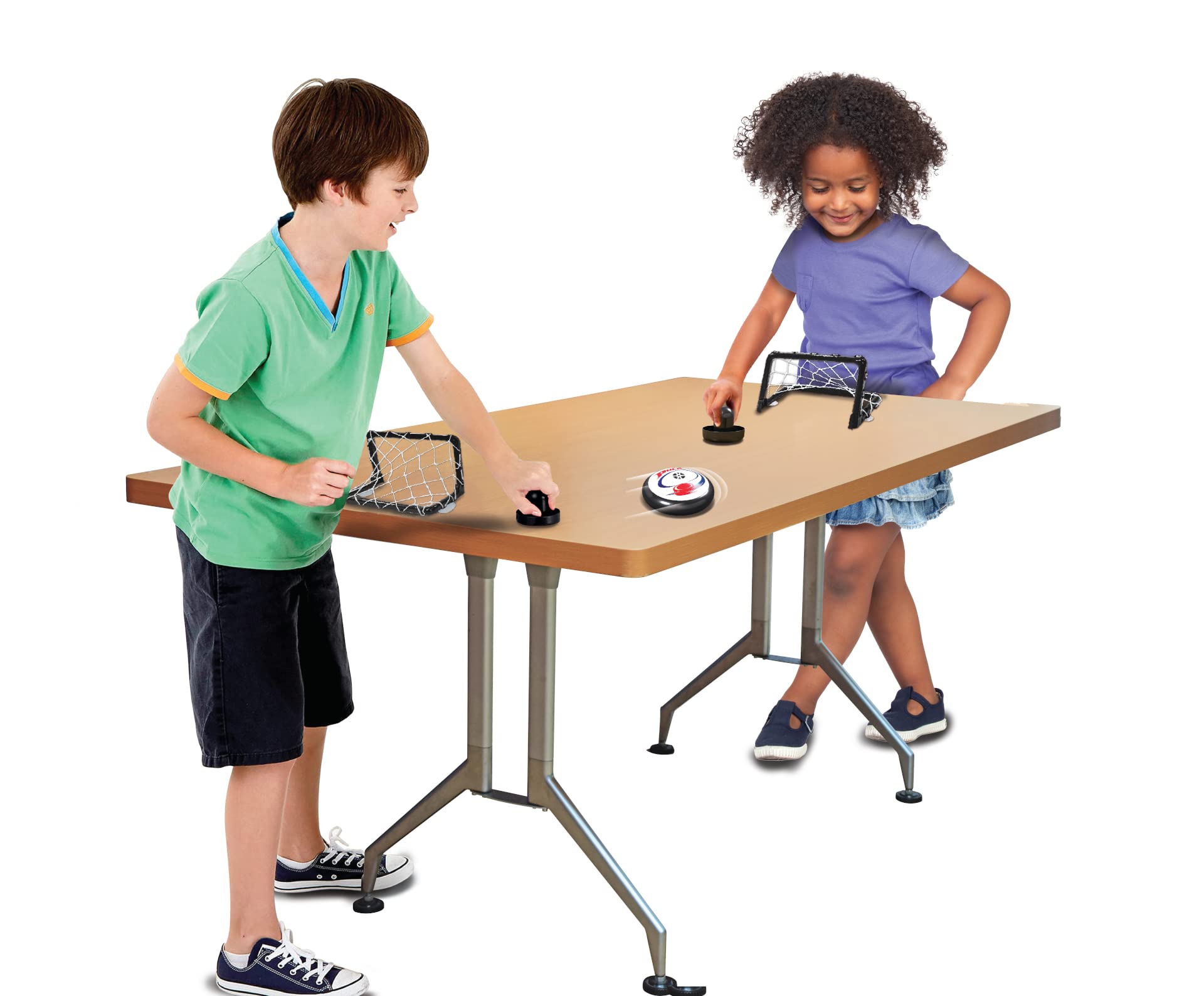 Playmind O2 Hockey goals and nets ready for fast tabletop action