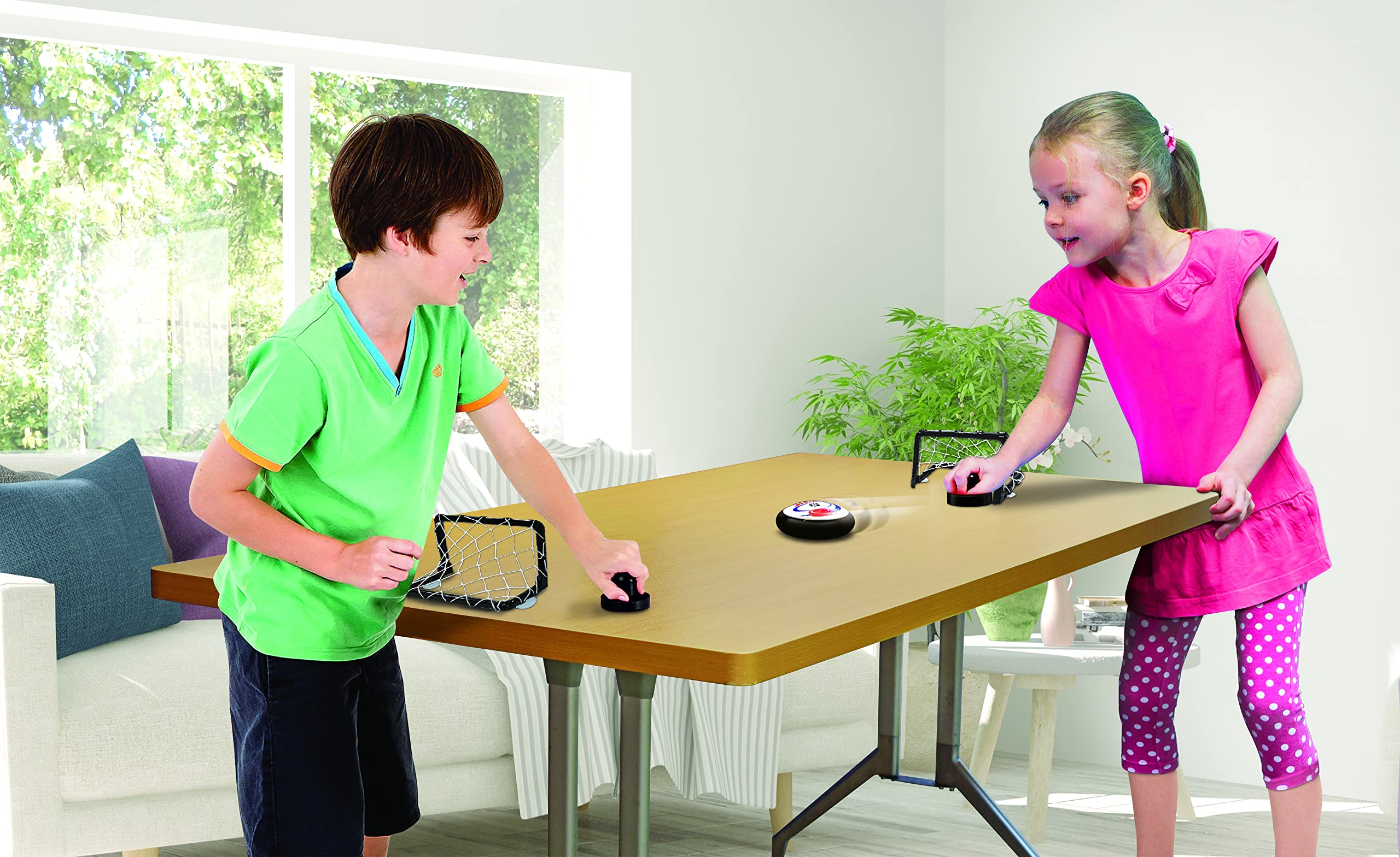 Playmind O2 Hockey compact tabletop setup fits small spaces
