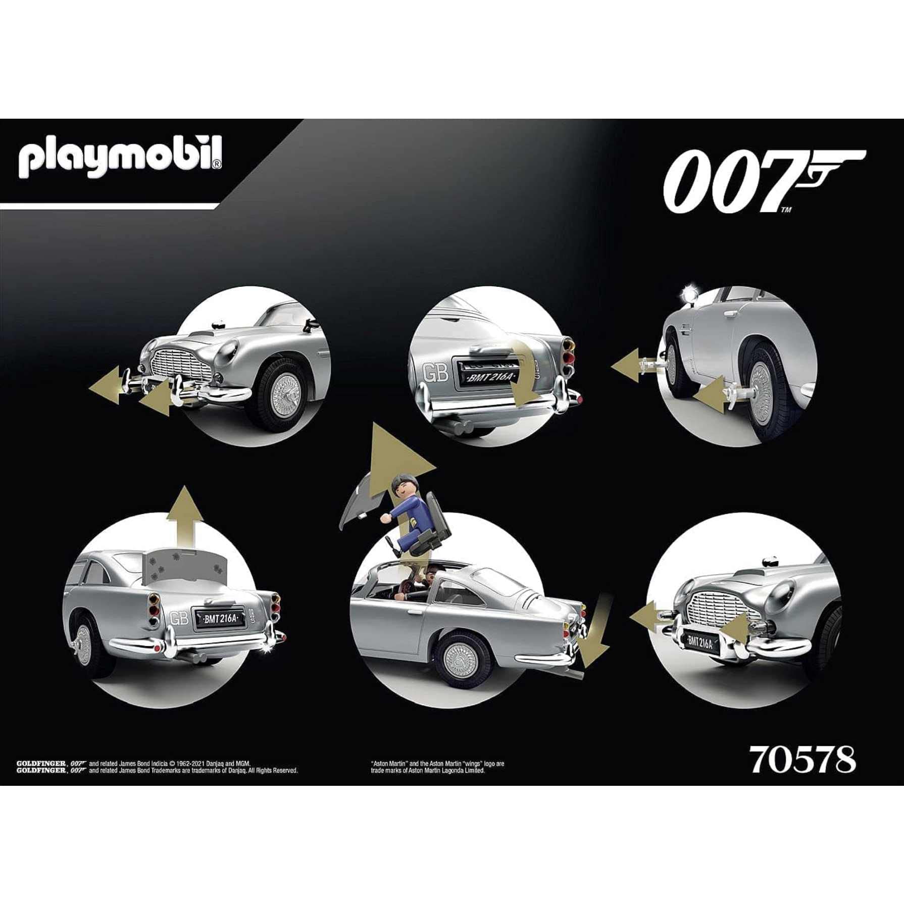 Playmobil Aston Martin DB5 interior with two seats for scenes.