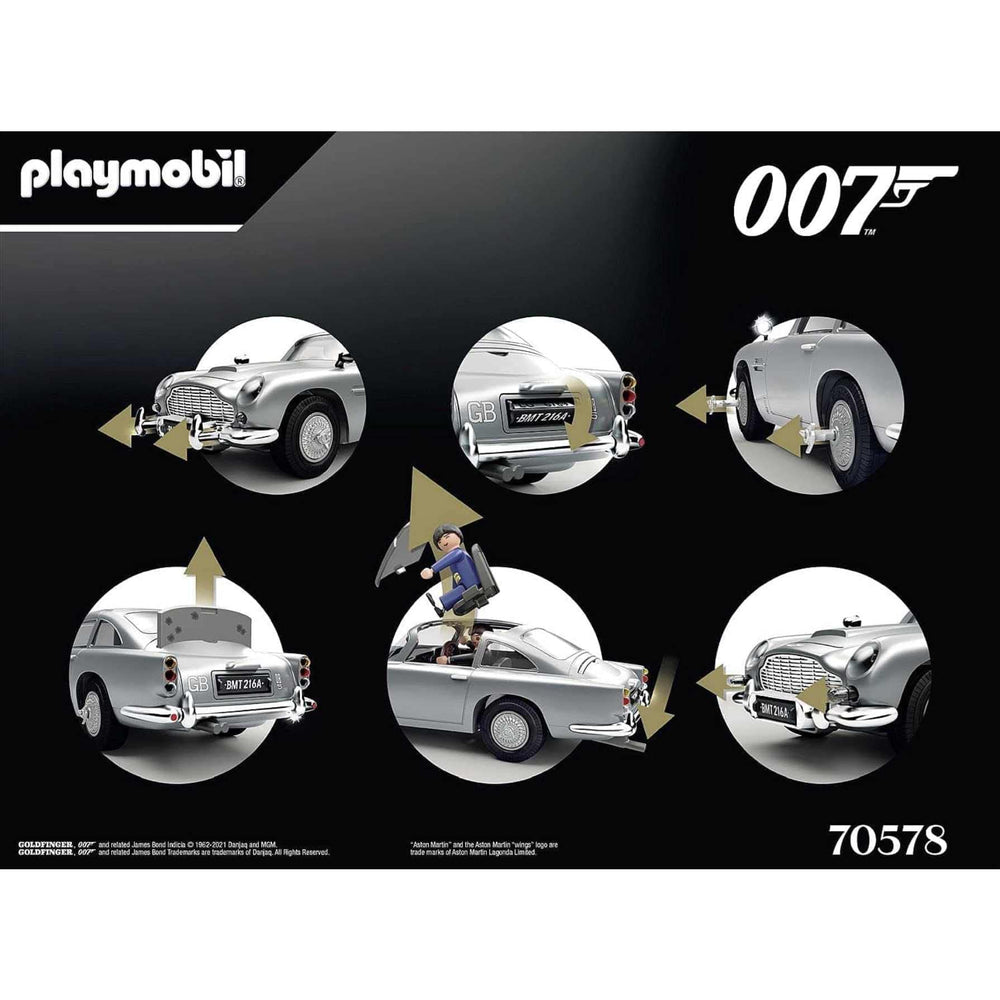 Playmobil Aston Martin DB5 interior with two seats for scenes.