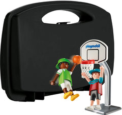 Playmobil basketball hoop and figures ready for action-packed basketball play