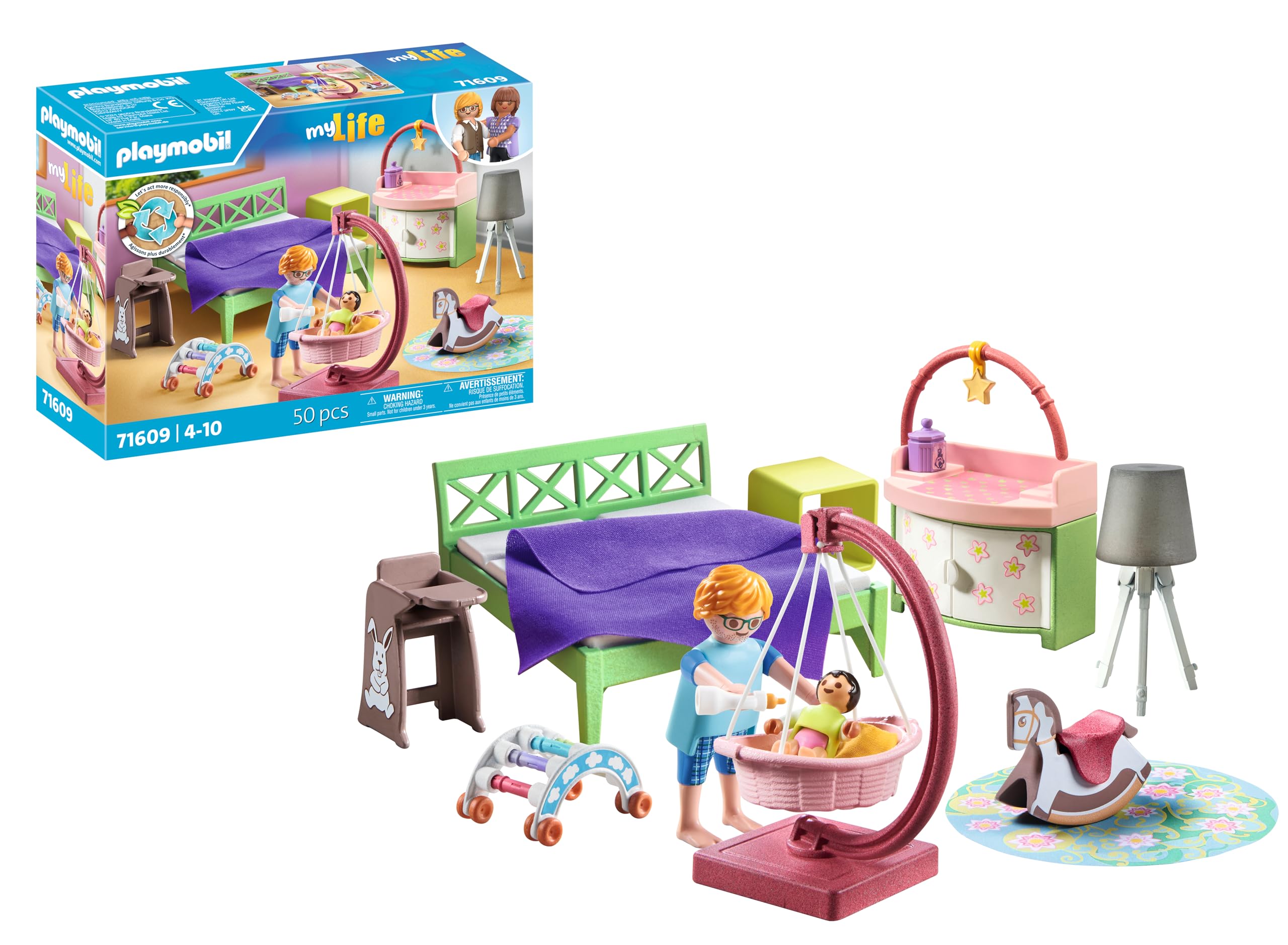 Playmobil Bedroom with Baby Corner bed for cozy family sleep and pretend play
