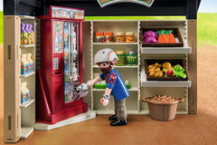 Playmobil Country Farm Shop adult figure supports family farm roleplay.