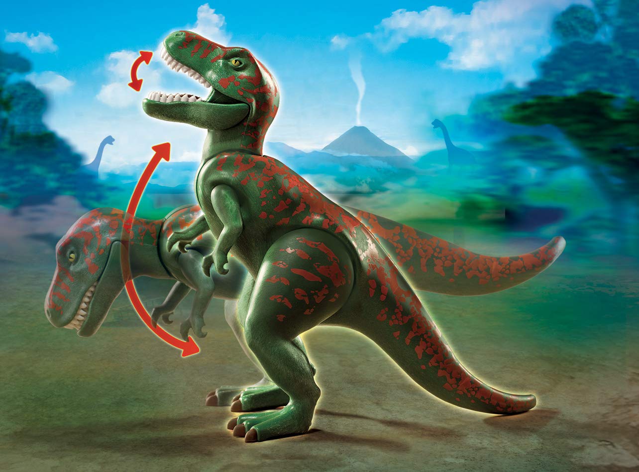 Playmobil Explorer Quad with T-Rex during dino encounter, fueling creative pretend missions.