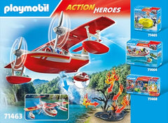 Full range of Playmobil Firefighting Seaplane accessories for varied missions