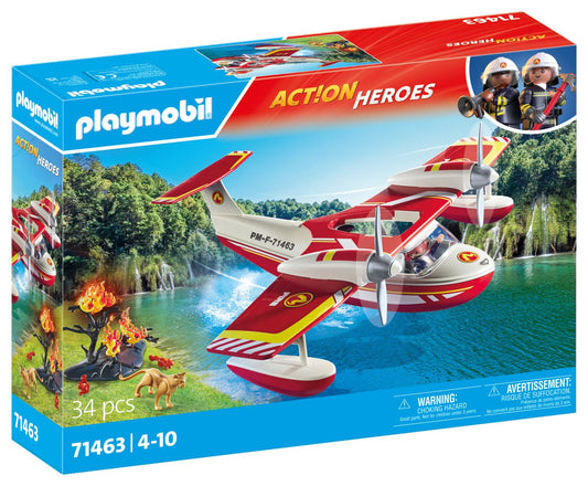 Playmobil Firefighting Seaplane water tank in action for water collection