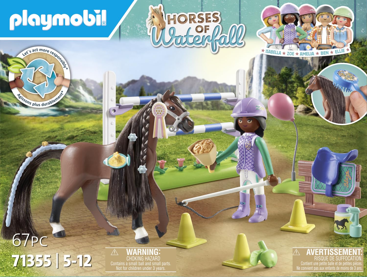 Playmobil Horses of Waterfall: Soft poles and cones help practice precise jumps.