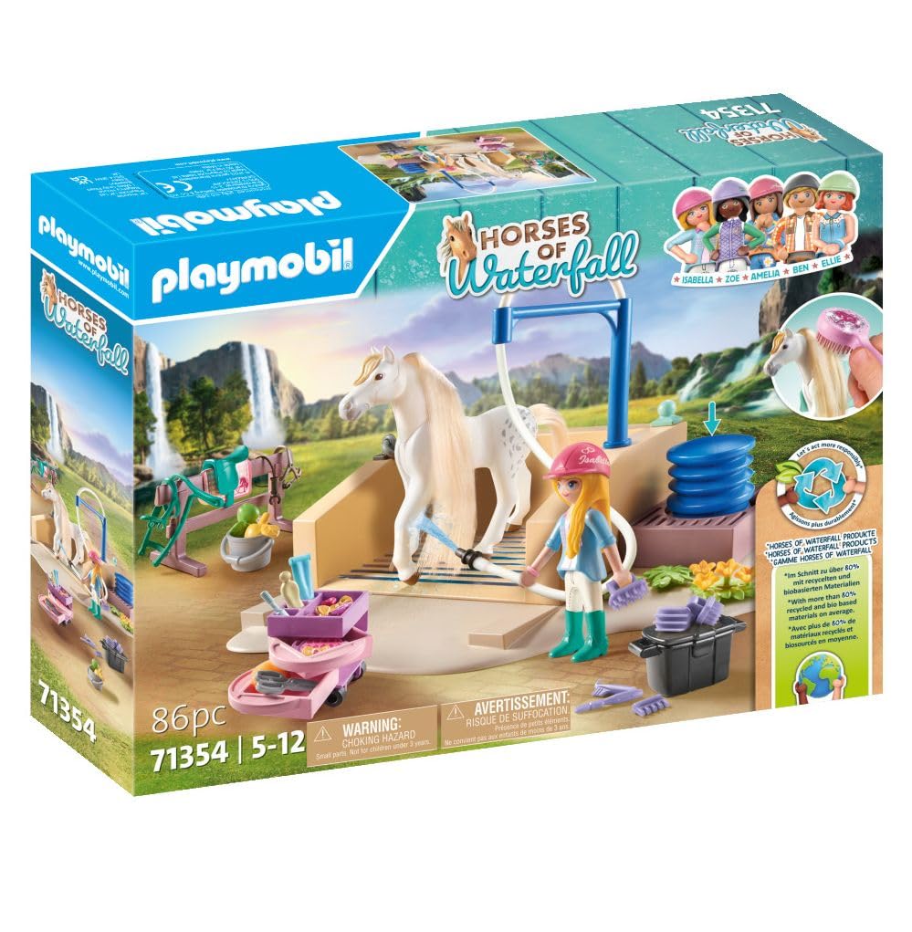 Playmobil Isabella hairbrush-grooming scene supports storytelling and fine motor skills.