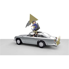 Playmobil James Bond DB5 with roof off for open-air scenes and posing.