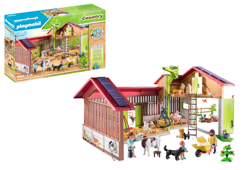 Playmobil Large Farm sustainably crafted from over 80% eco-friendly materials.