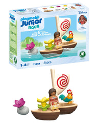 Playmobil Moana boat with figures ready for imaginative water play.