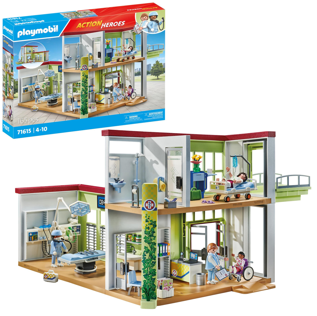 Playmobil Modern Hospital entrance with front desk for imaginative caretaking.