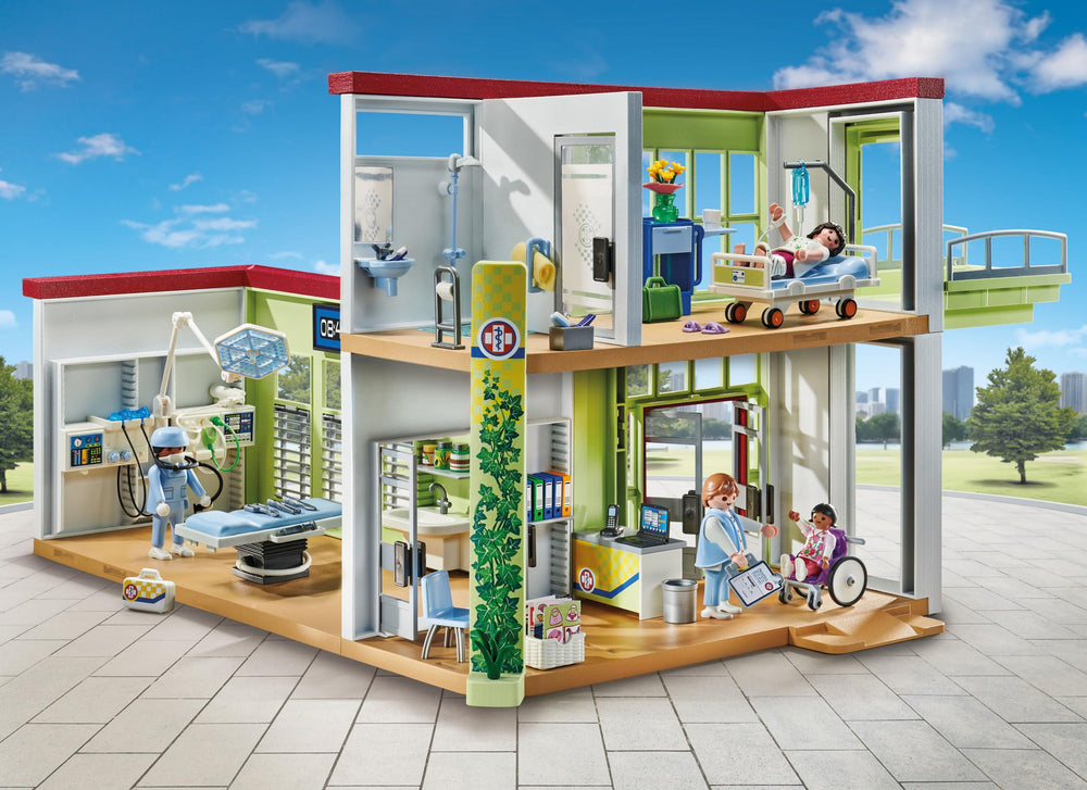 Playmobil Modern Hospital patient bed for restful stays and role-play.