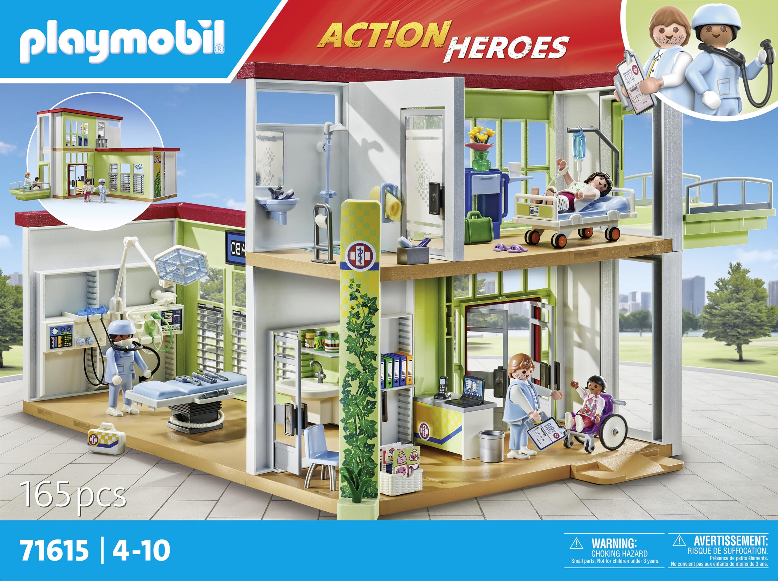 Playmobil Modern Hospital sink and wheelchair for complete care setup.
