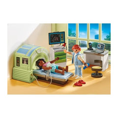 Playmobil MRI with Child: radiologist watches the monitor for realistic diagnosis play