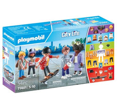 Playmobil My Figures Fashion: skateboard scene with colorful outfits for adventures.