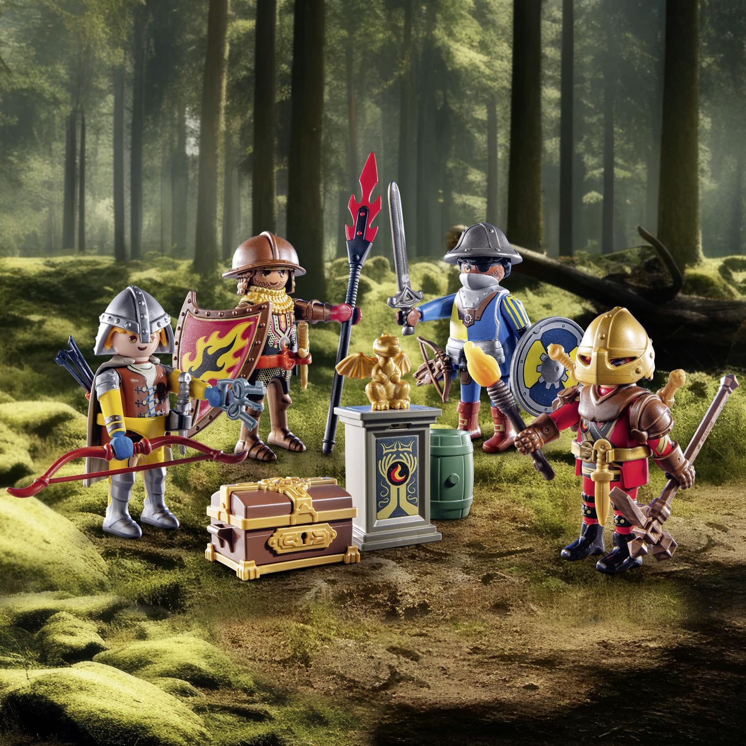 Playmobil My Figures Knights of Novelmore golden dragon statue for dramatic moments in play