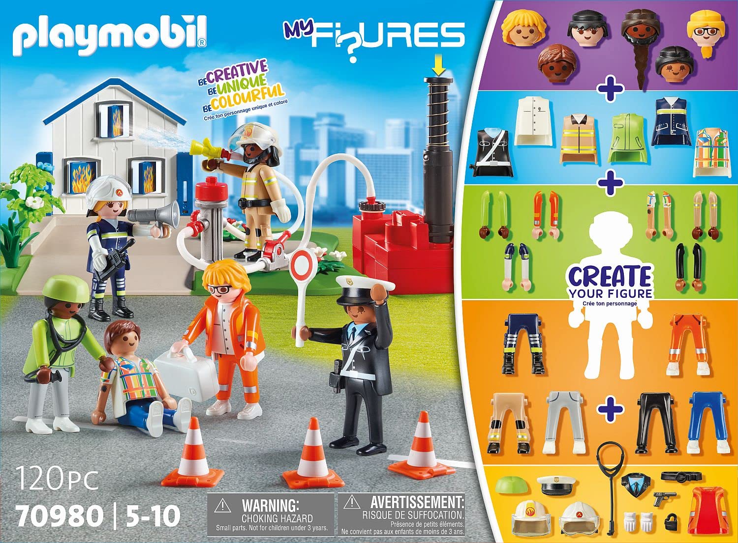 Playmobil My Figures: Rescue Mission policewoman hero with rescue team