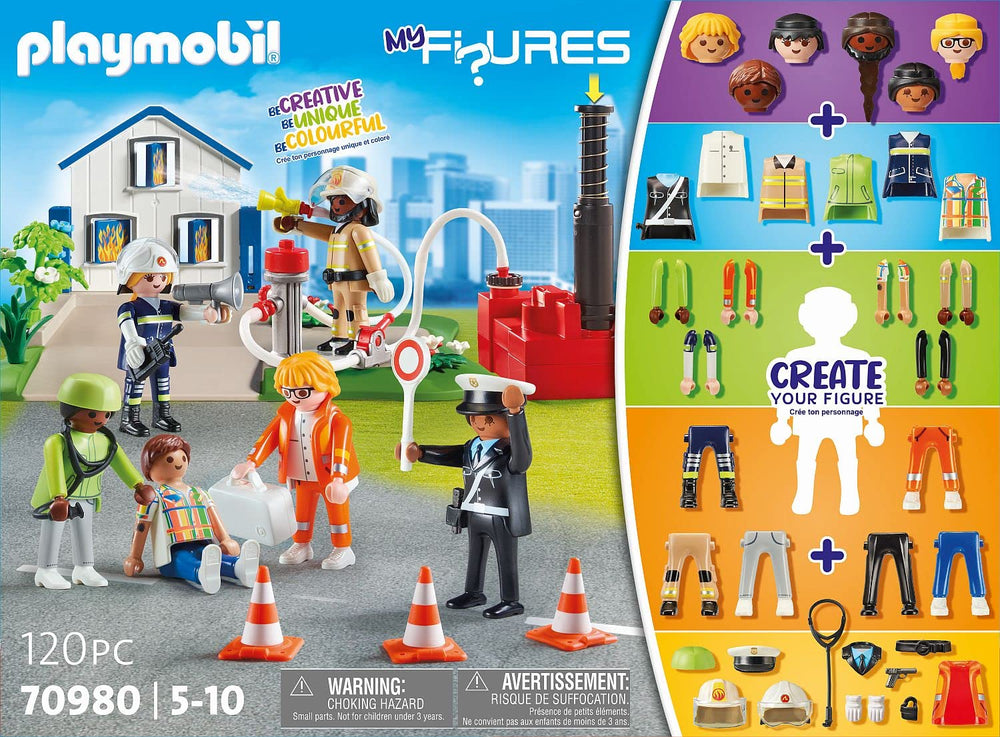 Playmobil My Figures: Rescue Mission policewoman hero with rescue team