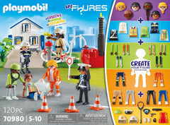 Playmobil My Figures: Rescue Mission policewoman hero with rescue team