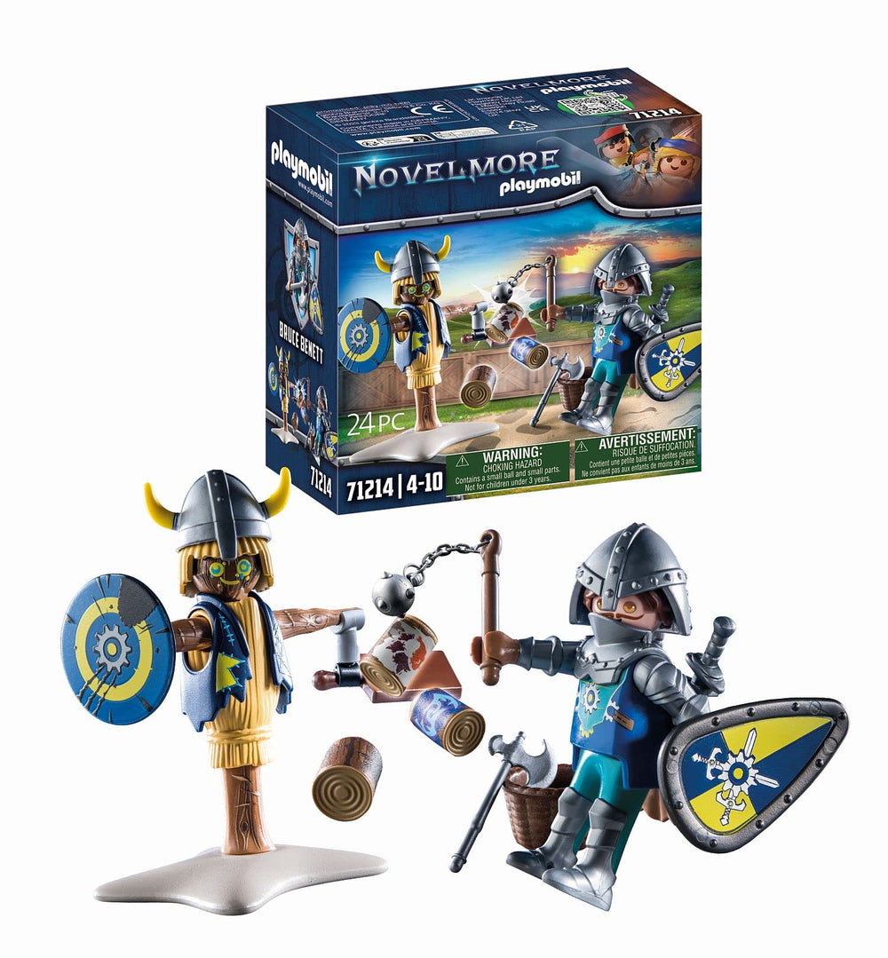 Playmobil Novelmore knight figure ready for tournament practice and imaginative play.
