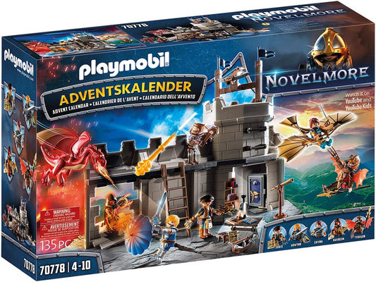 Playmobil Novelmore Dario's Work Advent Calendar box front, ideal for holiday storytelling.
