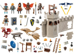 Playmobil Novelmore Dario's Work workshop scene with inventor figures for imaginative play.