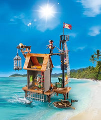 Playmobil Pirate Harbor skull-cannon glows for thrilling nighttime battles.