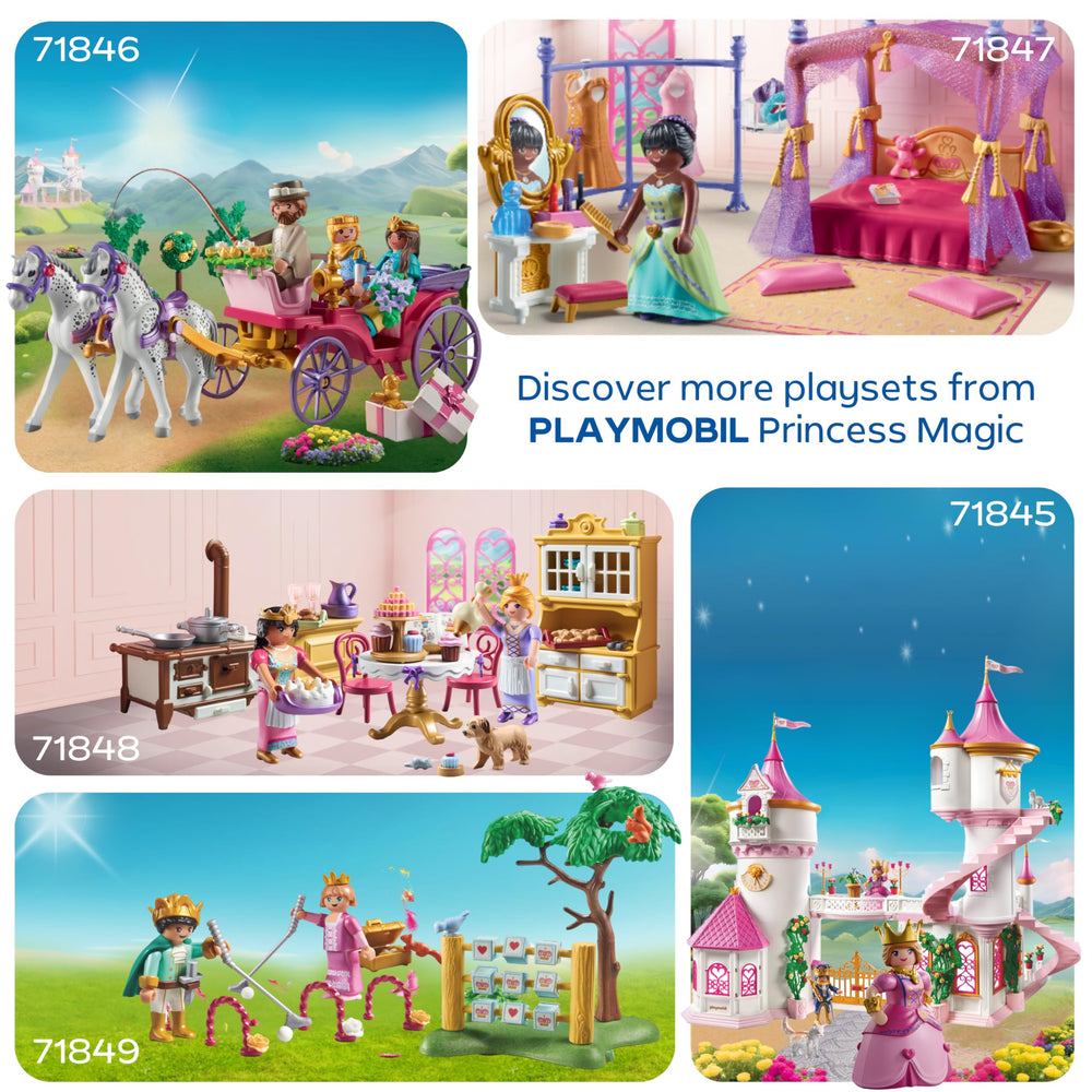 Playmobil Princess Castle large gate and carriage arrival scene.