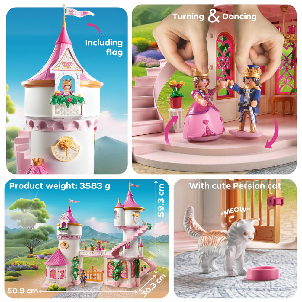 Playmobil Princess Castle rotating dance platform for pretend performances.