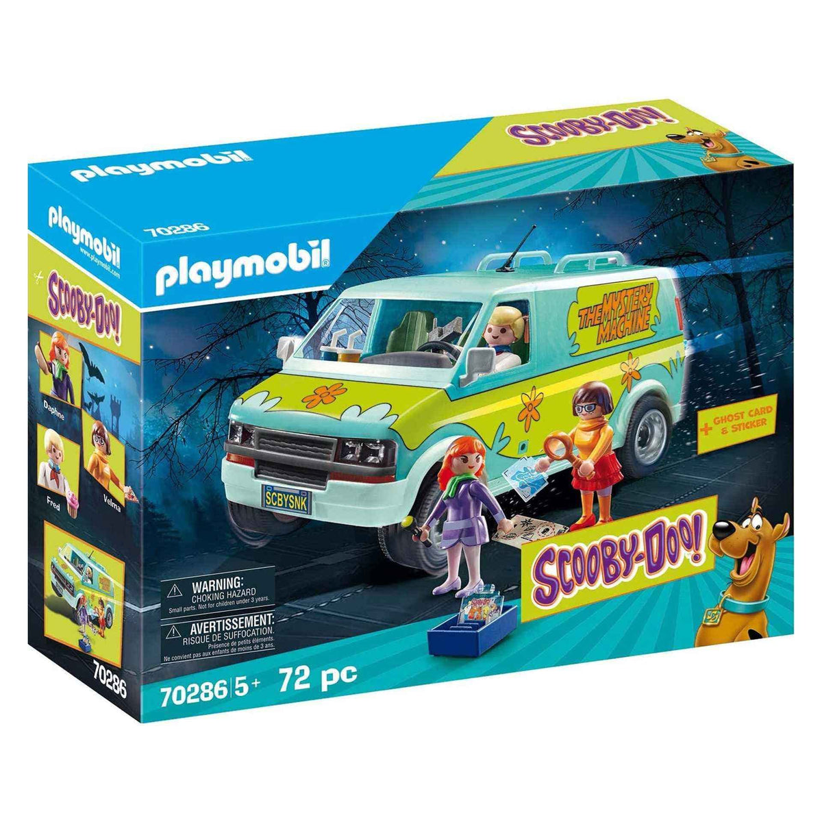 Playmobil Scooby-Doo Mystery Machine front view inspires imaginative play and mystery adventures.