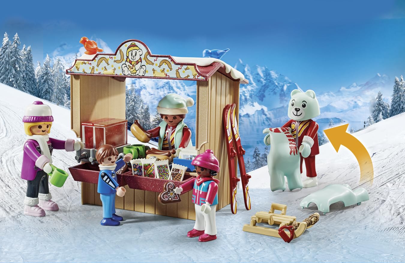Playmobil Ski World decorative archway adds a cozy winter backdrop