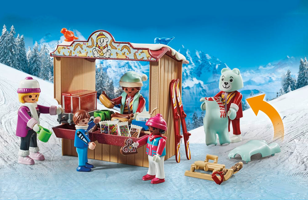 Playmobil Ski World decorative archway adds a cozy winter backdrop